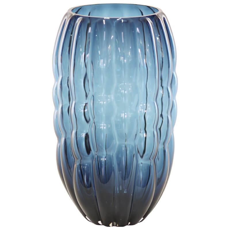 blue glass decor vase , large sized decor vase