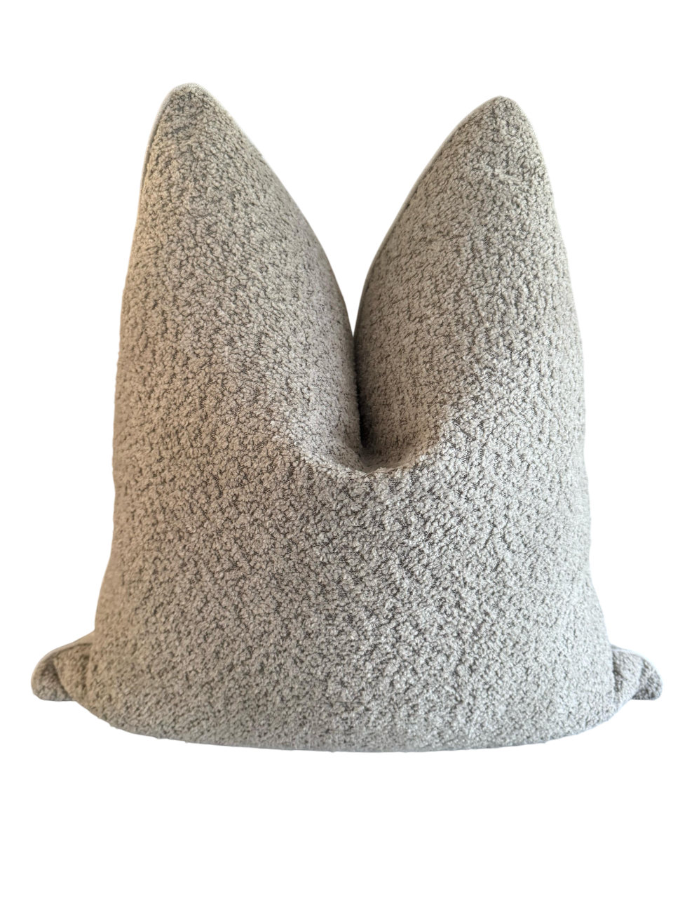 cream and grey scatter cushion in luxuriously soft boucle fabric