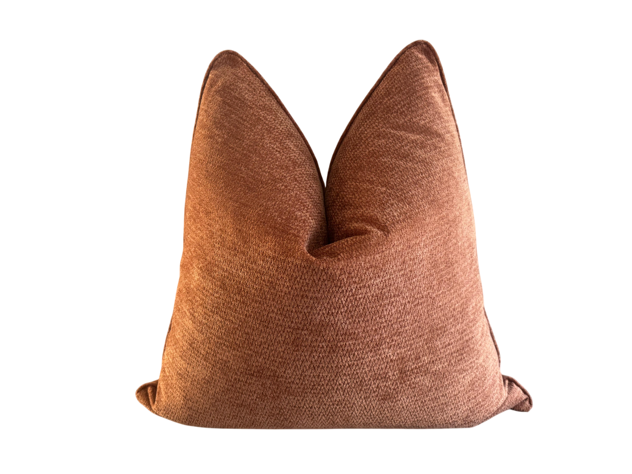 Burnt orange scatter cushion in size 60x60 with piping detail