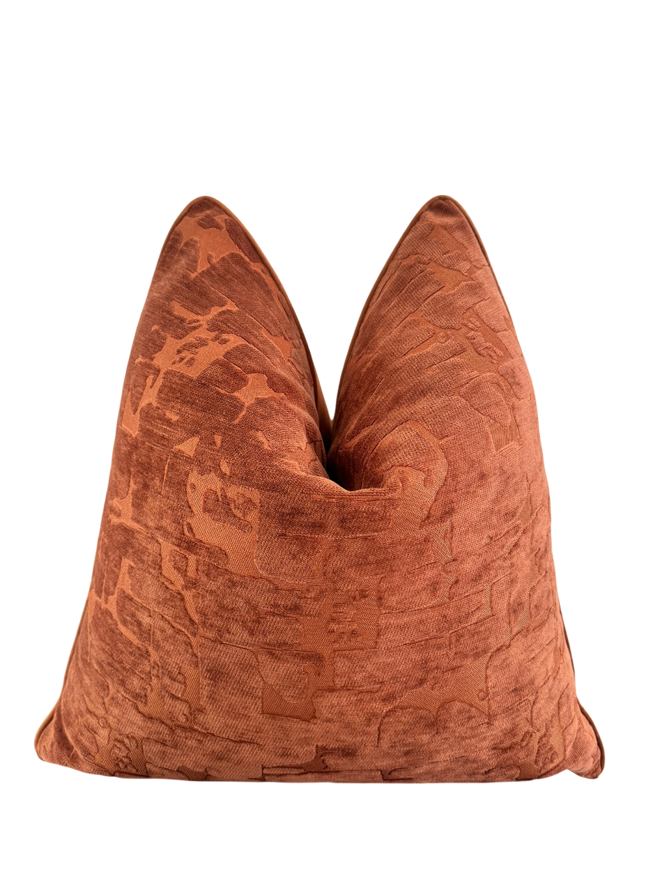 luxury scatter cushion in burnt orange textured fabric