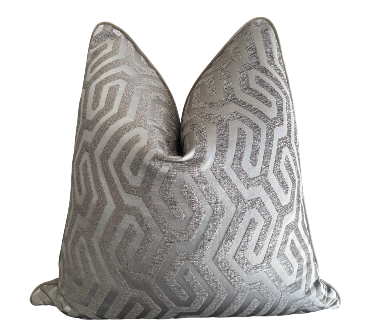luxury bronze ivory scatter cushion with geometric design