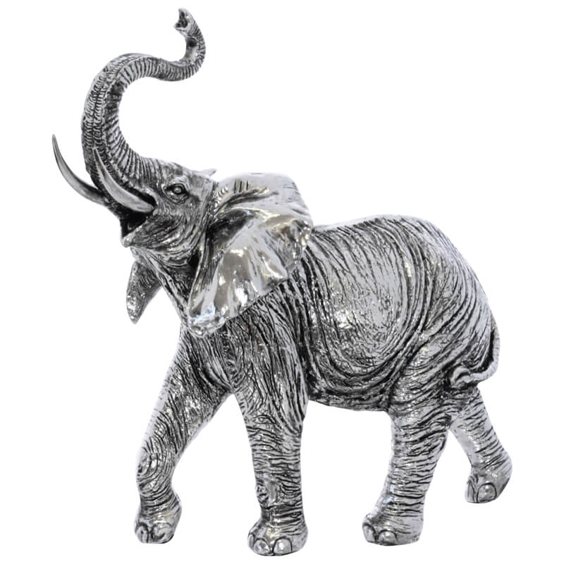 Silver elephant figurine , silver metal elephant figurine for home decor