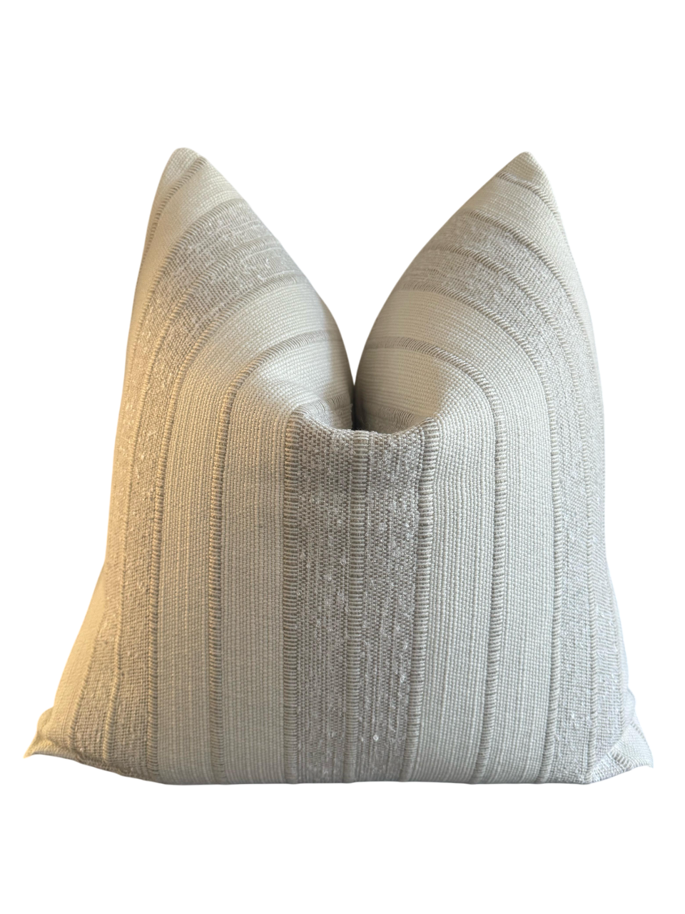 Luxury scatter cushion in cream and light grey fabric