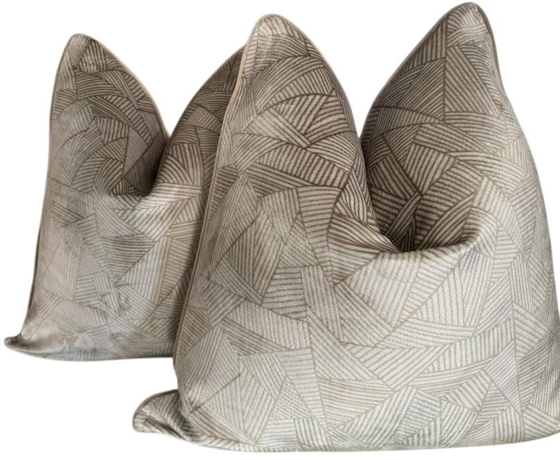 luxury scatter in gold and cream geometric design with elegant piping detail