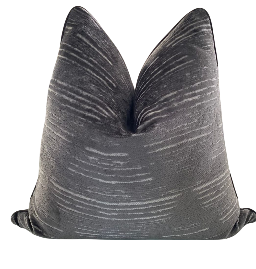 luxury scatter cushion in luxe grey fabric