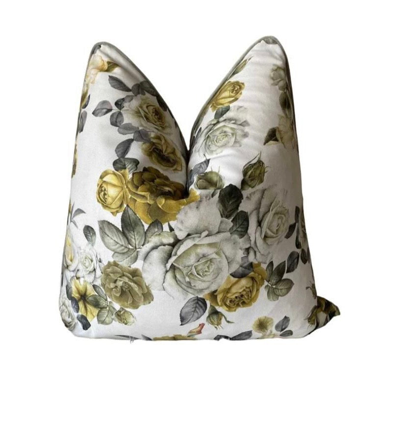 designer scatter with rose pattern fabric