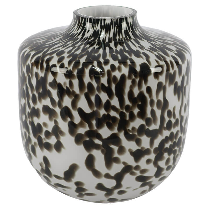 Decorative vase with black and white abstract pattern 