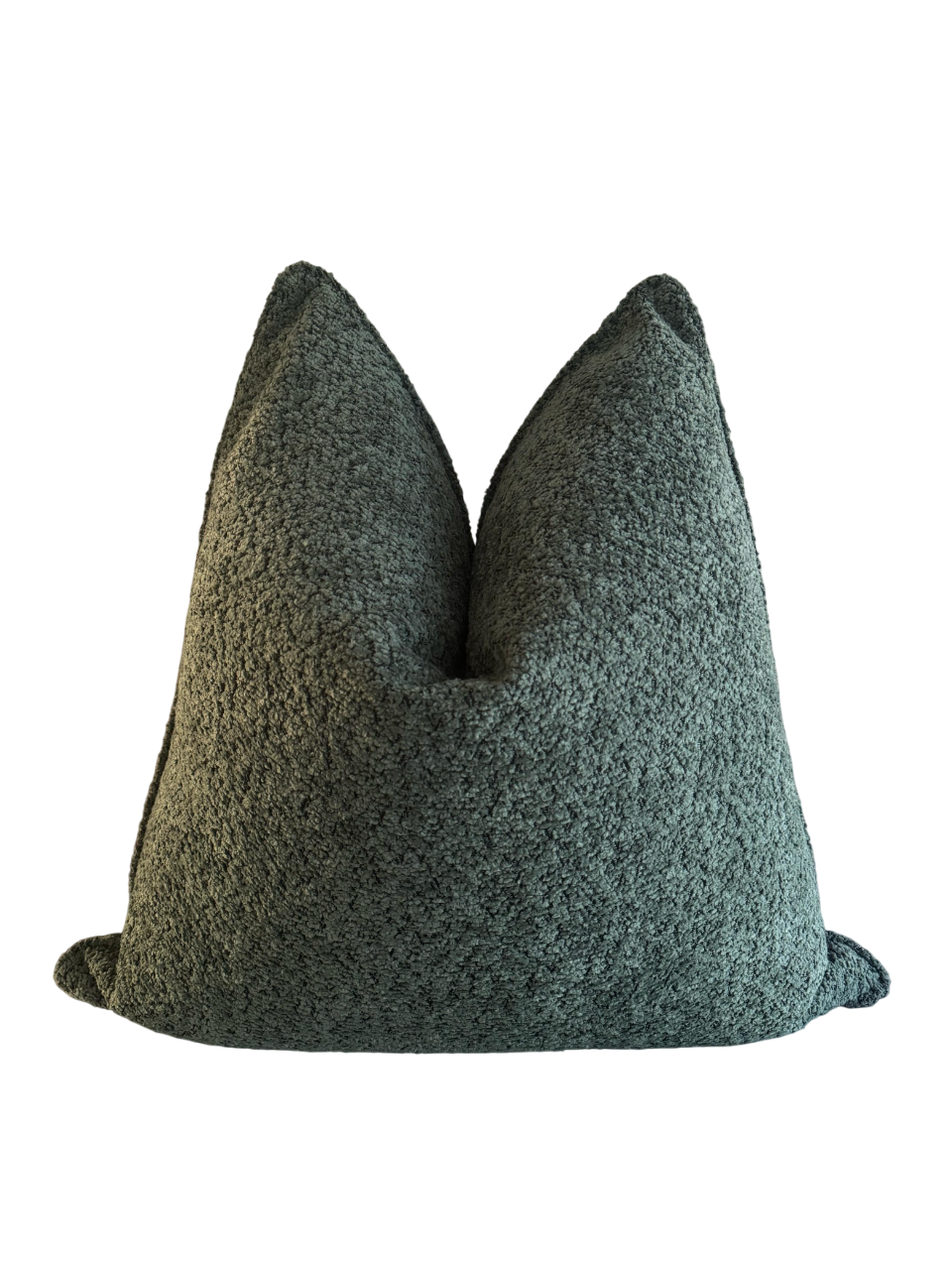 Luxury scatter in dark green boucle fabric with piping detail